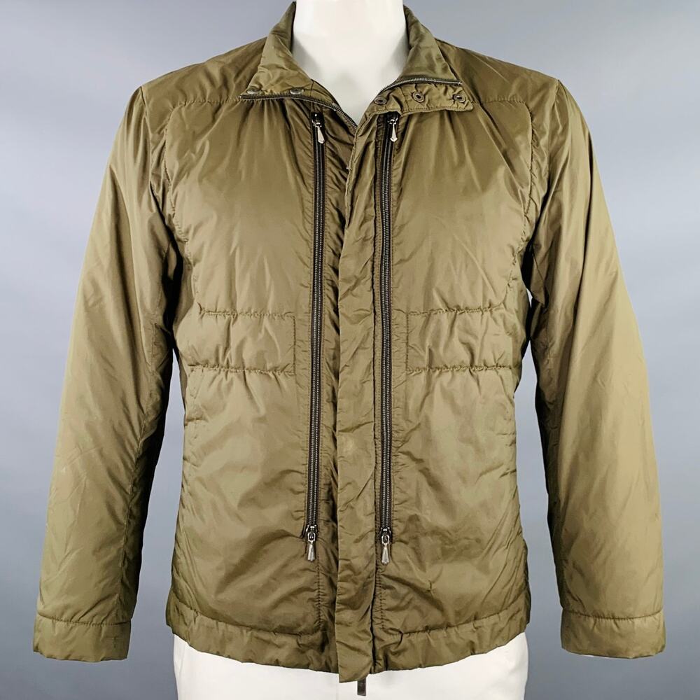 DIRK BIKKEMBERGS Size L Green Olive Polyester Blend Jacket